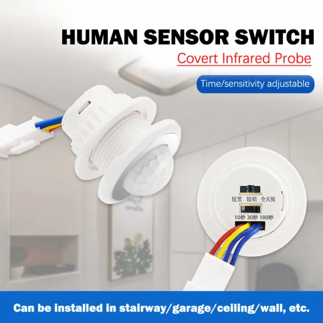 Adjustable 110V-240V LED Infrared Motion Sensor Detector Lamp SwitEW