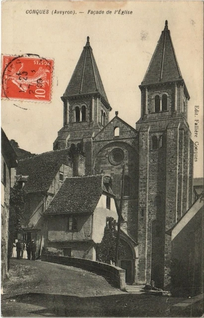 CPA CONQUES - Facade de l'Église (147983)