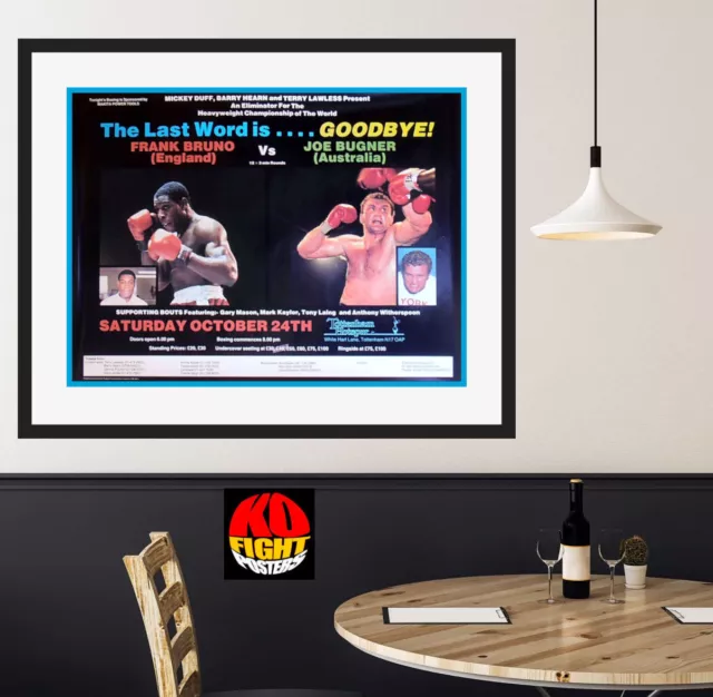 FRANK BRUNO vs. JOE BUGNER : Original Onsite Boxing Fight Poster 10D