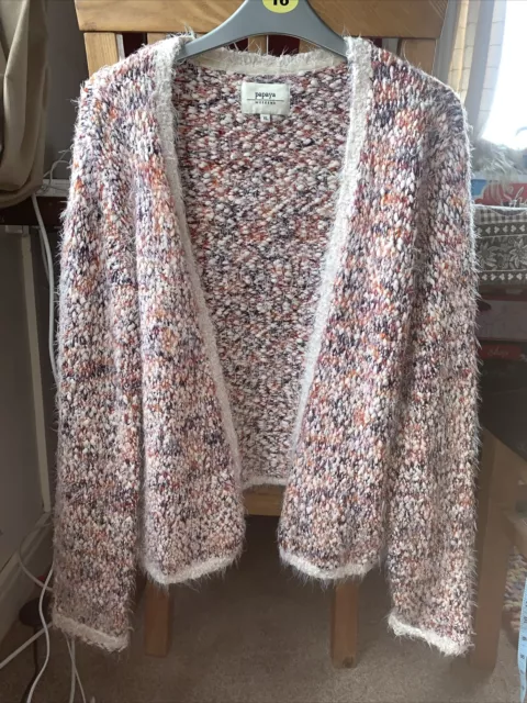 Women’s Papaya Open Cardigan Chucky Knit Multi Coloured Size XL Spring Summer