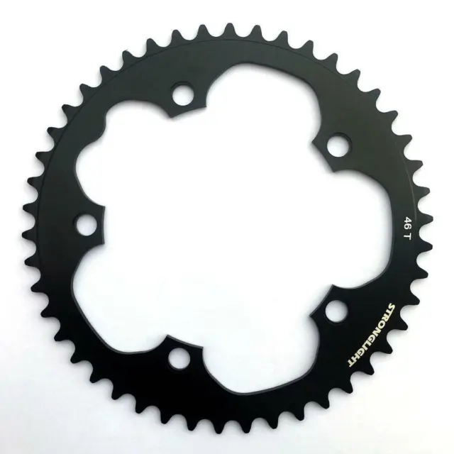 Stronglight Dural 5083 9/10 Speed Chainring | 130mm BCD | Black | 38T