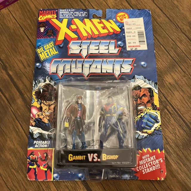 Toy Biz Marvel X-MEN STEEL MUTANTS Die-cast figures GAMBIT VS BISHOP 1994