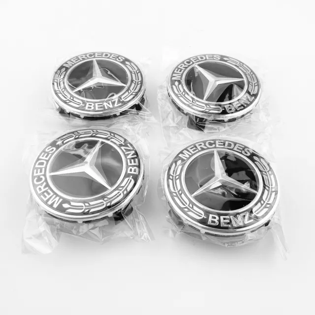 4 X 75mm Nabendeckel Nabenkappen Felgenabdeckung Für Mercedes Benz