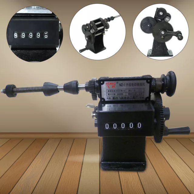 Manual Dual Purpose Coil Winder Hand Coil Winding Machine Count 0-99999 USA