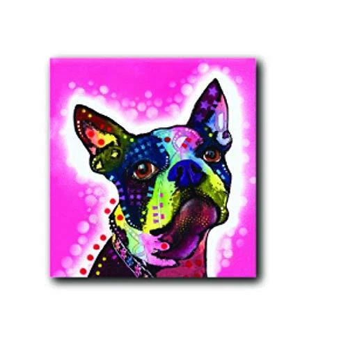 Pet Magnet, Boston Terrier Featuring The Pop Art of Dean Russo - Measures 2.5"