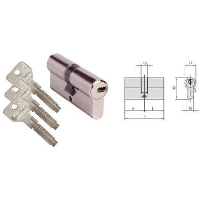 OTT.NICHELATO MM.69 35X35 CISA CISA CILINDRO ASIX 0E300-13 SAG 