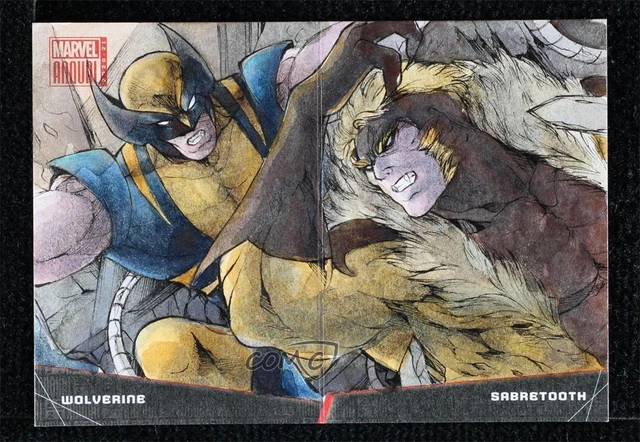 2020 Marvel Booklet Sketch Wolverine vs Sabretooth 1/1 Lydi Li Tubillara Auto