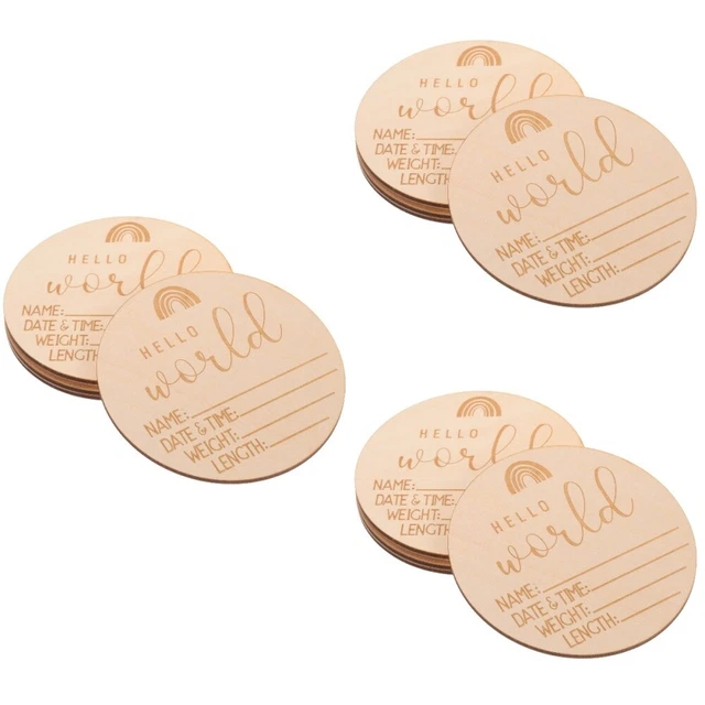 15 PCS BABY milestone cards Wooden Cards for Baby Birth Announcement ...
