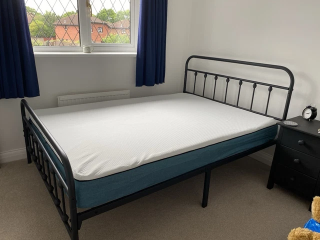 DOUBLE METAL BED Frame And Memory Foam Mattress *brand new* £83.88 ...