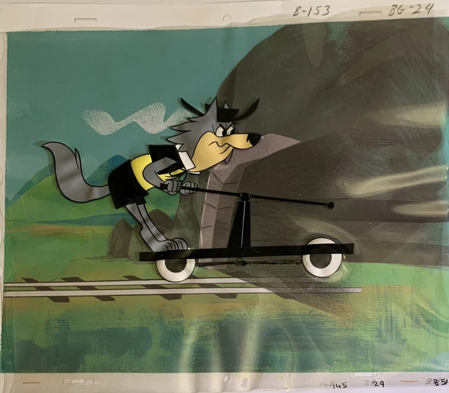 Bozo Worlds Most Famous Clown Wacko Wolf Original Cartoon Cel And Copy BG