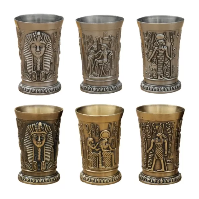 Vintage Egypt Wine Cup Wines Goblet Cup Embossed Engraving Whiskey Glass