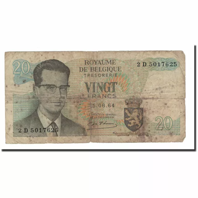 [#562158] Banknote, Belgium, 20 Francs, 1964, 1964-06-15, KM:138, F(12-15)