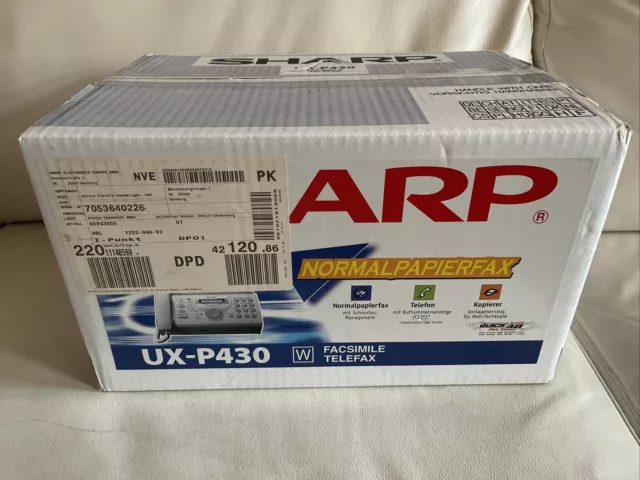 SHARP UX-P430 FAXGERÄT TELEFON RARITÄT NEU in OVP NEW, 2 JAHRE GARANTIE