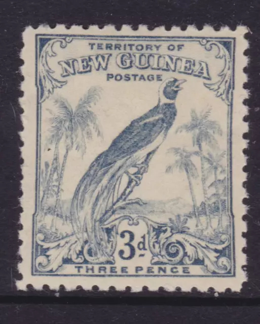 PAPUA NEW GUINEA: 1932 3d Blue UNDATED BIRD PARADISE MINT/MH (QC28)