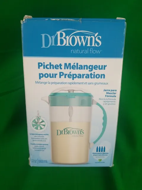 New Dr. Brown's Happy Feeding Baby Formula Mixing Pitcher~32 oz.~ Natural Flow