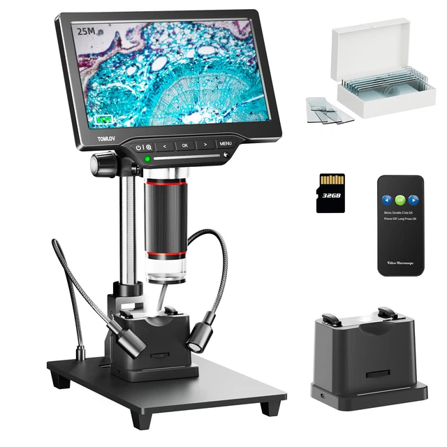 DIGITAL MICROSCOPE CAMERA with 7" Screen 1300X Soldering for PC Coin ...