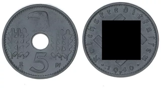 Reichskreditkassen 5 Pfennig J.618 1940 F seltenes Münzzeichen vz-prfr.  80680