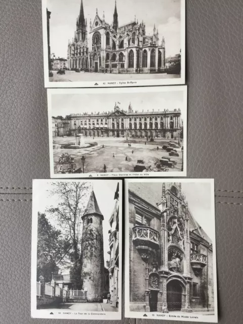 4 Cpa Nancy  Hotel De Ville + Eglise T-Epvre + Musee Lorrain + Tour Commanderie