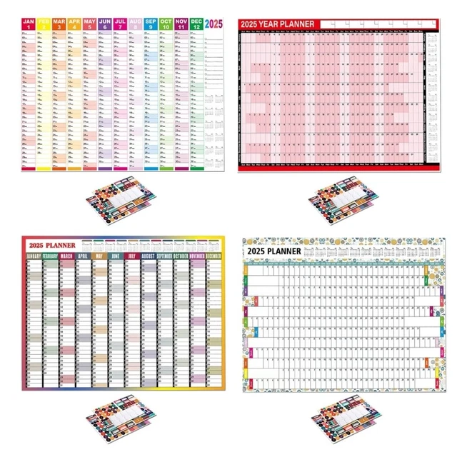 2025 FULL YEAR Calendar Wall Planner 2025 Yearly Planner Home Planner ...