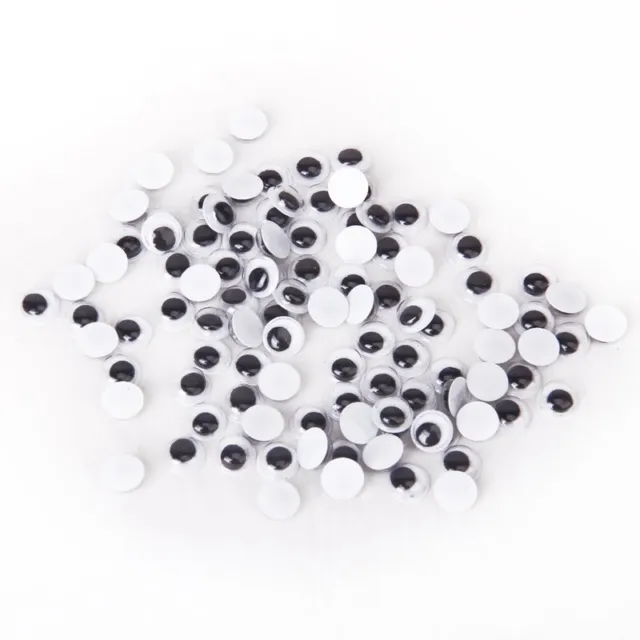 100Pcs Round Moving Movable Wiggly  Craft Eyes Glue On Sticker 10mm P9Q63033