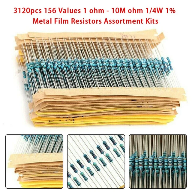 Ensemble de résistance de film métallique must have 156 valeurs avec 3120 piè