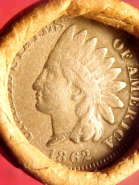 Old Roll Lincoln Wheat Cent Penny 1909 Vdb / 1862 Indian Ends  California Wrap