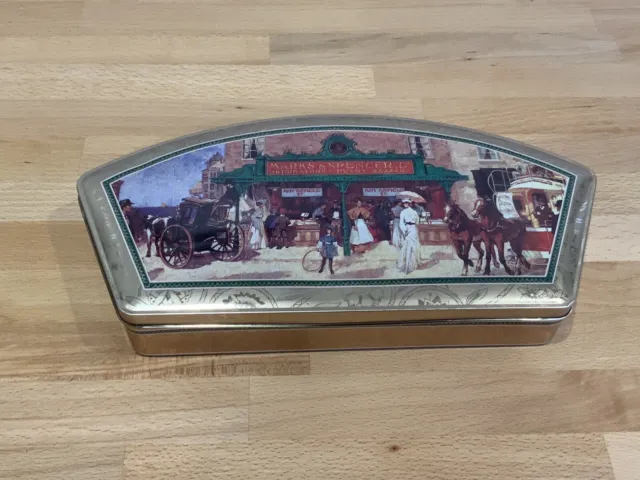 MARKS AND SPENCER Penny Bazaar Biscuit Storage Tin. Unusual Shape. 1992 ...
