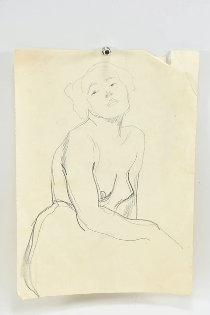 L85T27 - estate Ernesto de Fiori (1884-1945) sketch, bearded
