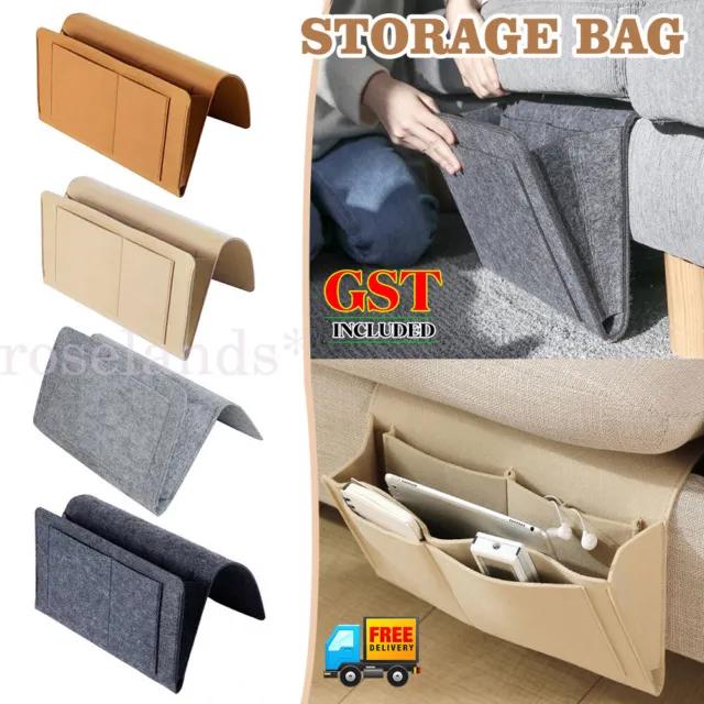 Pockets Bedside Caddy Felt Bed Storage Organizer Hanging Bag Table Holder