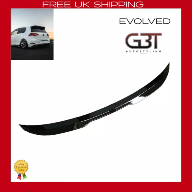 Für VW Golf MK7 MK7.5 V2 GTI R GTD glänzend schwarz VW Spoiler UK Lagerbestand