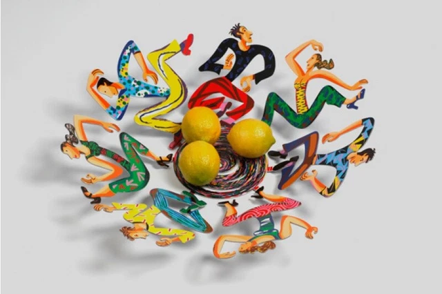 David Gerstein Objeto de Arte Pop DISCO FRUIT BOWL Metal Modern Sculpture big