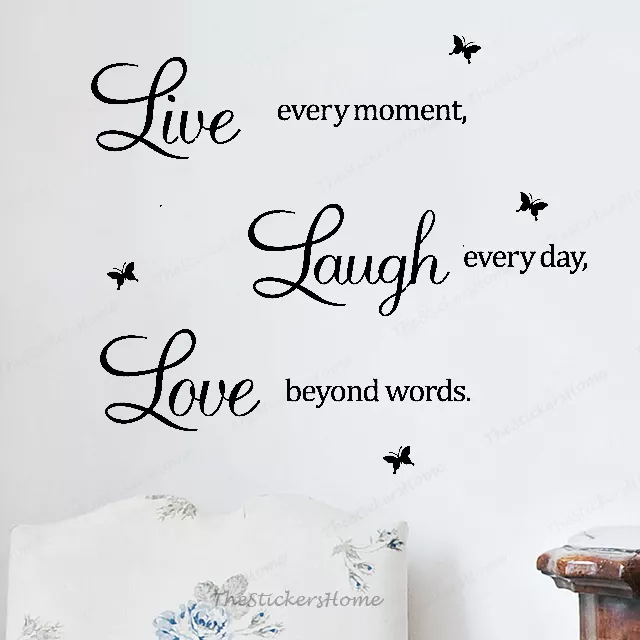 Live Laugh Love Family Home Quote Wall Stickers Art Room Removable Decals UK DIY