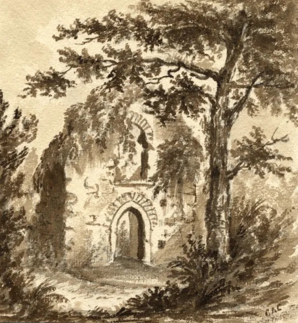 C.A. Collis, Lidwell Chapel, Devon – mid-19th-century watercolour painting