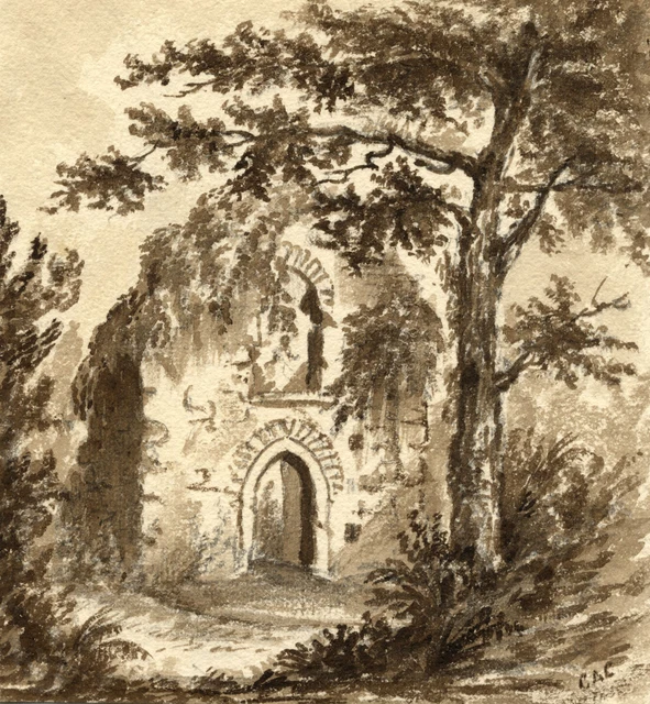C.A. Collis, Lidwell Chapel, Devon – mid-19th-century watercolour painting