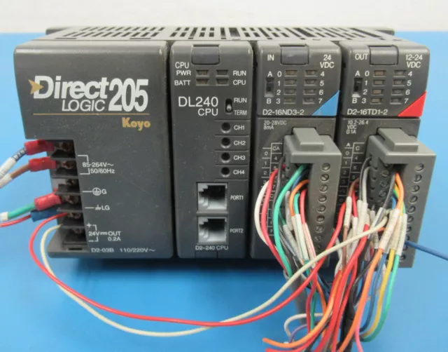 Direct Logic 205 Koyo, DL240 CPU, D2-16ND3-2, D2-16TD1-2