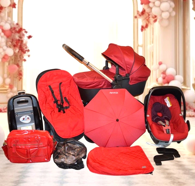 iCANDY LIME LIFESTYLE CEDAR RED PRAM 3 IN 1 FULL TRAVEL SYSTEM + EXTRAS *LOADED*