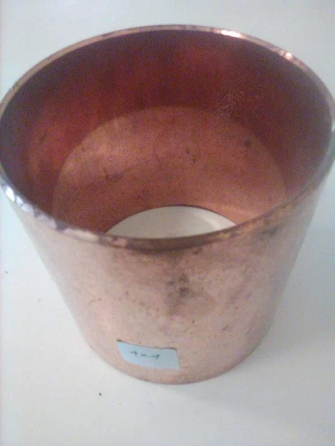 Copper 4" x 4" sweat slip no-stop coupling