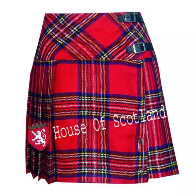 Ladies Royal Stewart Tartan Scottish Mini Kilt  Skirt/Women Kilt Free Pin