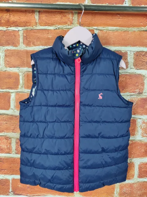 Girls Joules Age 6 Years Navy Reversible Gilet Bodywarmer Jacket Quilted 116Cm