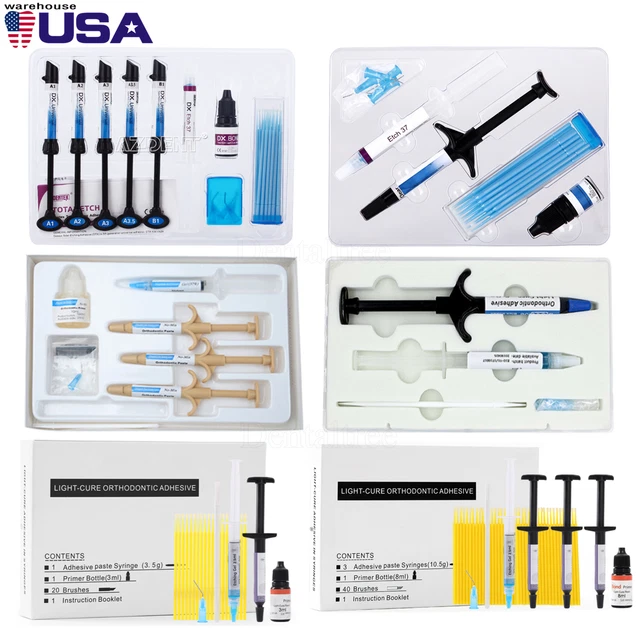 Dental Light-Cure/Self-Cure Orthodontic Brackets Bonding Adhesive Resin Kit