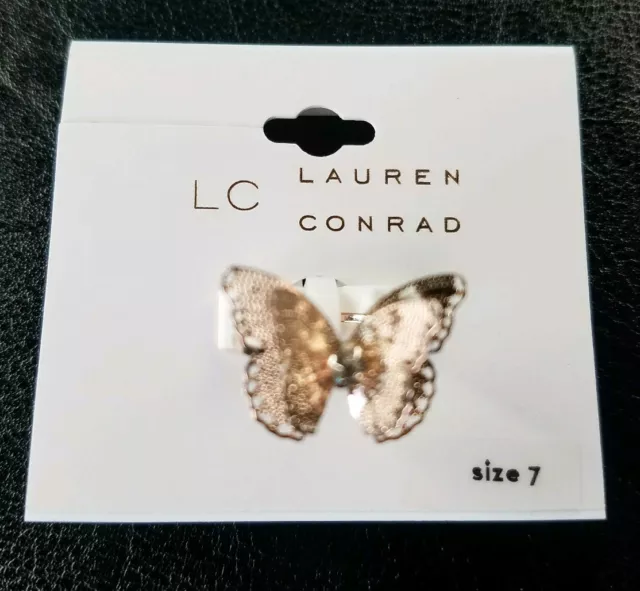 LC Lauren Conrad Gold Tone Butterfly Ring Size 7