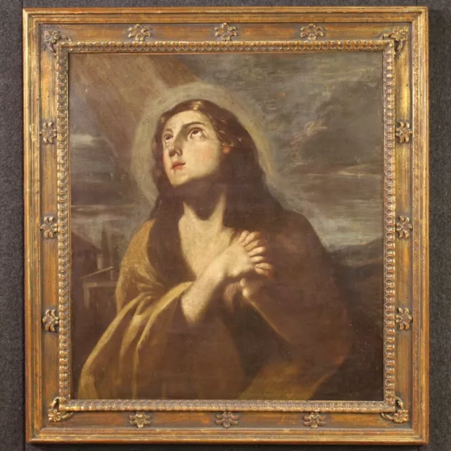 Büßende Magdalena antik Gemälde religiös öl auf Leinwand Malerei 17 Jahrhundert