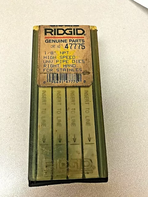 * Ridgid 47775 1/8" Npt 1 Set High Speed Universal Pipe Dies Right Hand Nos