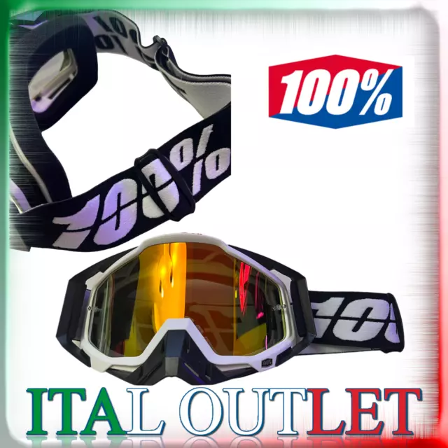 Mascherina Occhiali Maschera 100% Strata 2 Specchiati Off Road Moto Cross Enduro 2