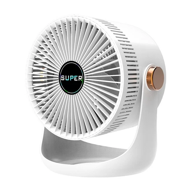 Ventilatore Portatile Ricaricabile 4000 MAh – 5 Velocità (fino A 8,5 M/s), Pieghevole, USB, Nero
