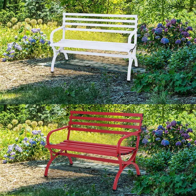 50" Patio Porch Garden Bench Cast Iron Outdoor Chair Love Seats Park Benches