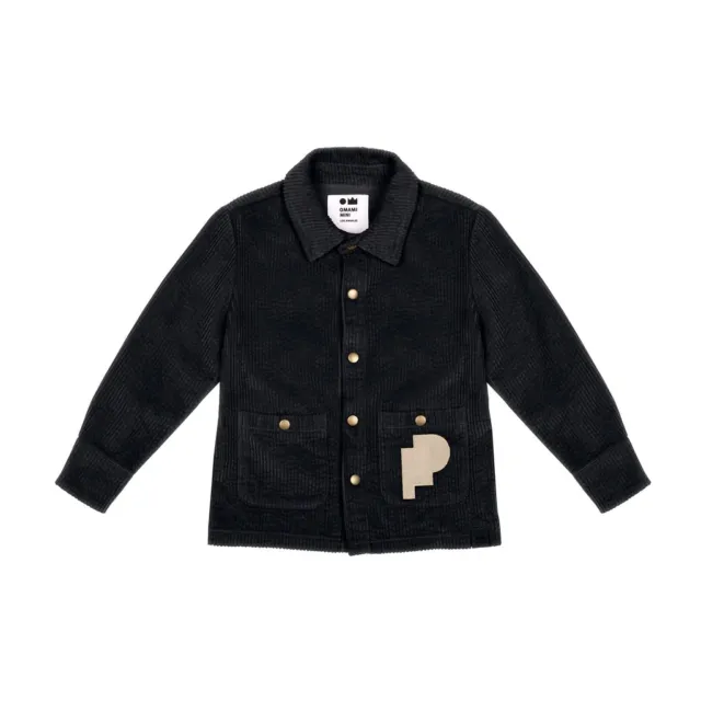 Kids Unisex Corduroy Work Shirt/Jacket & Jogger Set l Black Size 4