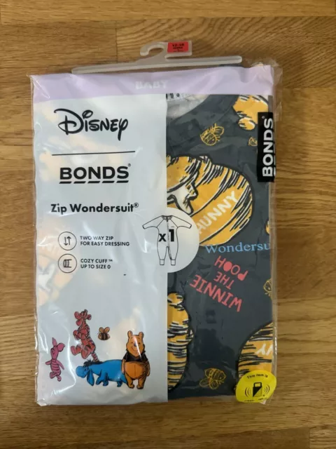 Bonds wondersuit size 1 Winnie The Pooh Disney Zippy BNIP