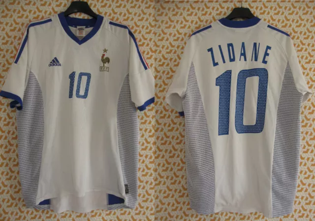 Maillot Equipe de France 2002 Zidane #10 Exterieur Vintage Adidas Jersey - M