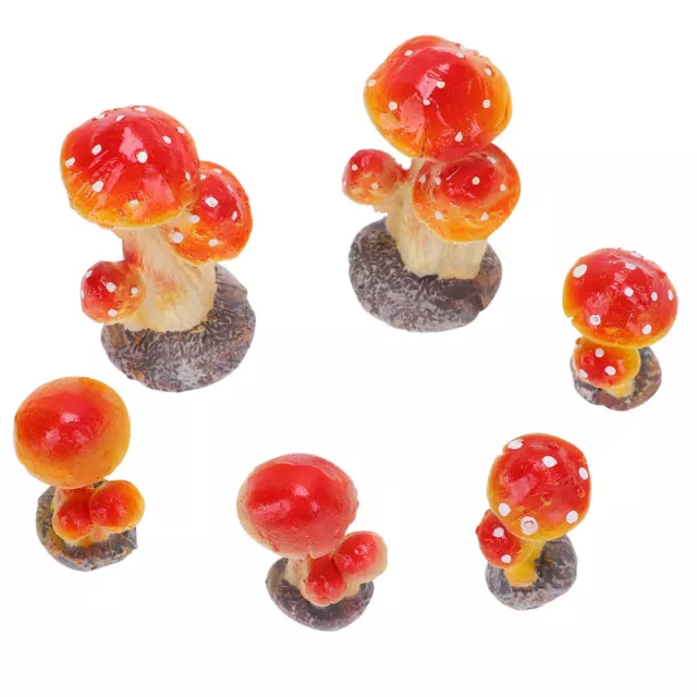 6 pz ornamenti funghi resina bonsai miniature decorazione muschio vetro ceramica
